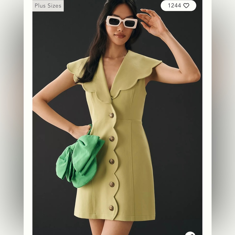 Maeve scalloped button down dress